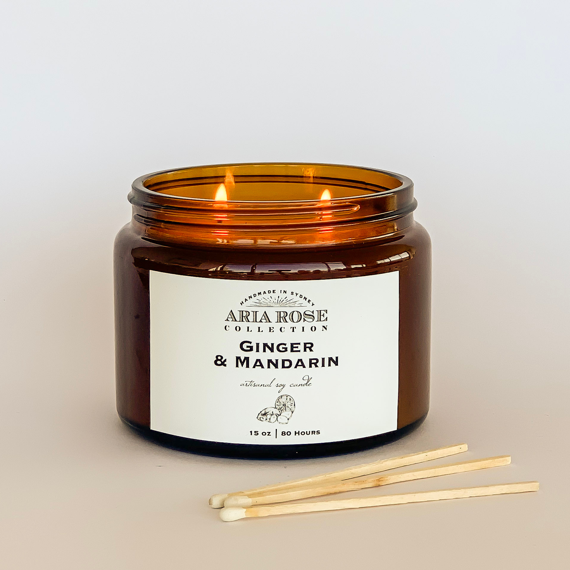 Ginger & Mandarin Large Scented Soy Candle - 15 oz